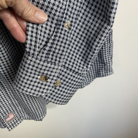 Ariat FR Work Shirt Men XL Navy Plaid Flame Resistant CAT 2 Button Down Workwear - Picture 10 of 16